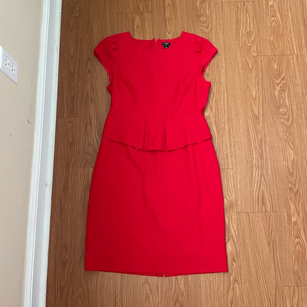 J. Crew red short sleeve dress
